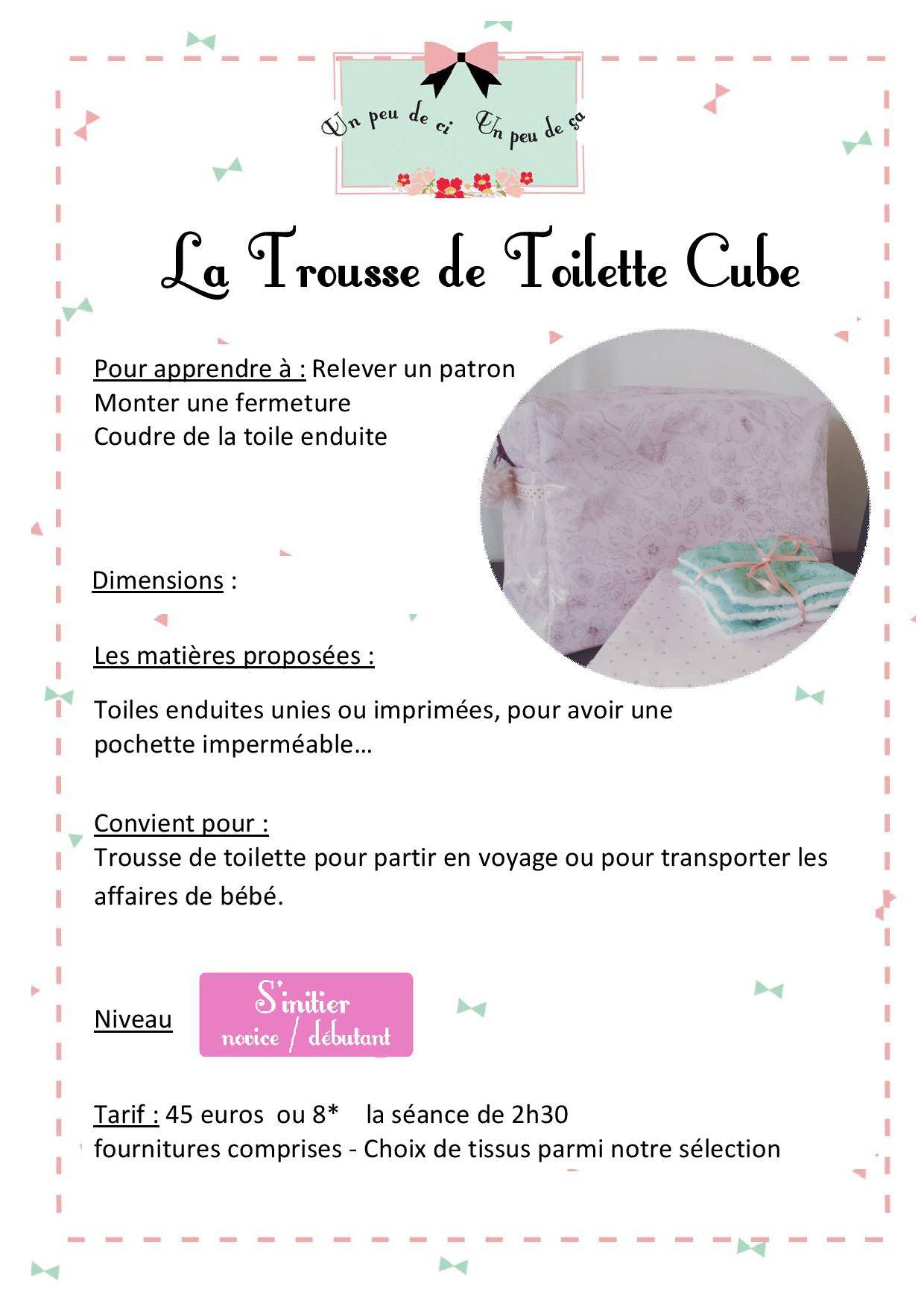 atelier couture  trousse de toilette cube granville